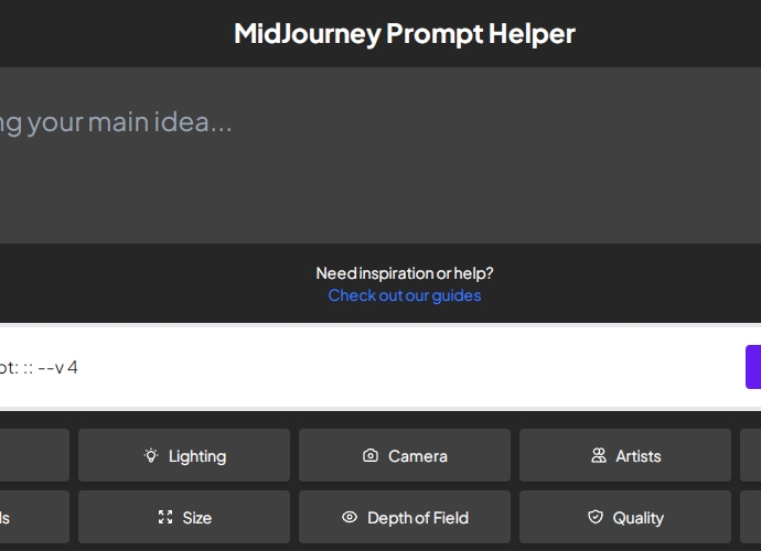 MidJourney Prompt Helper